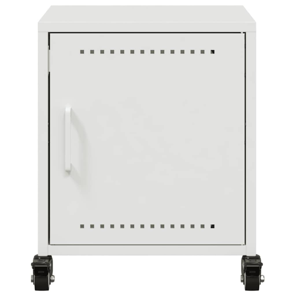 Stylish White Steel Bedside Cabinets 2 Pcs - 36x39x43.5 cm
