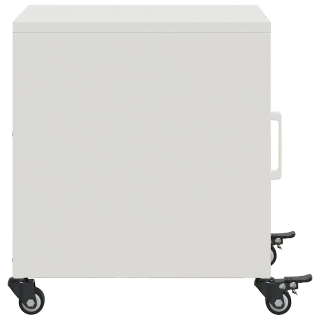 Stylish White Steel Bedside Cabinets 2 Pcs - 36x39x43.5 cm