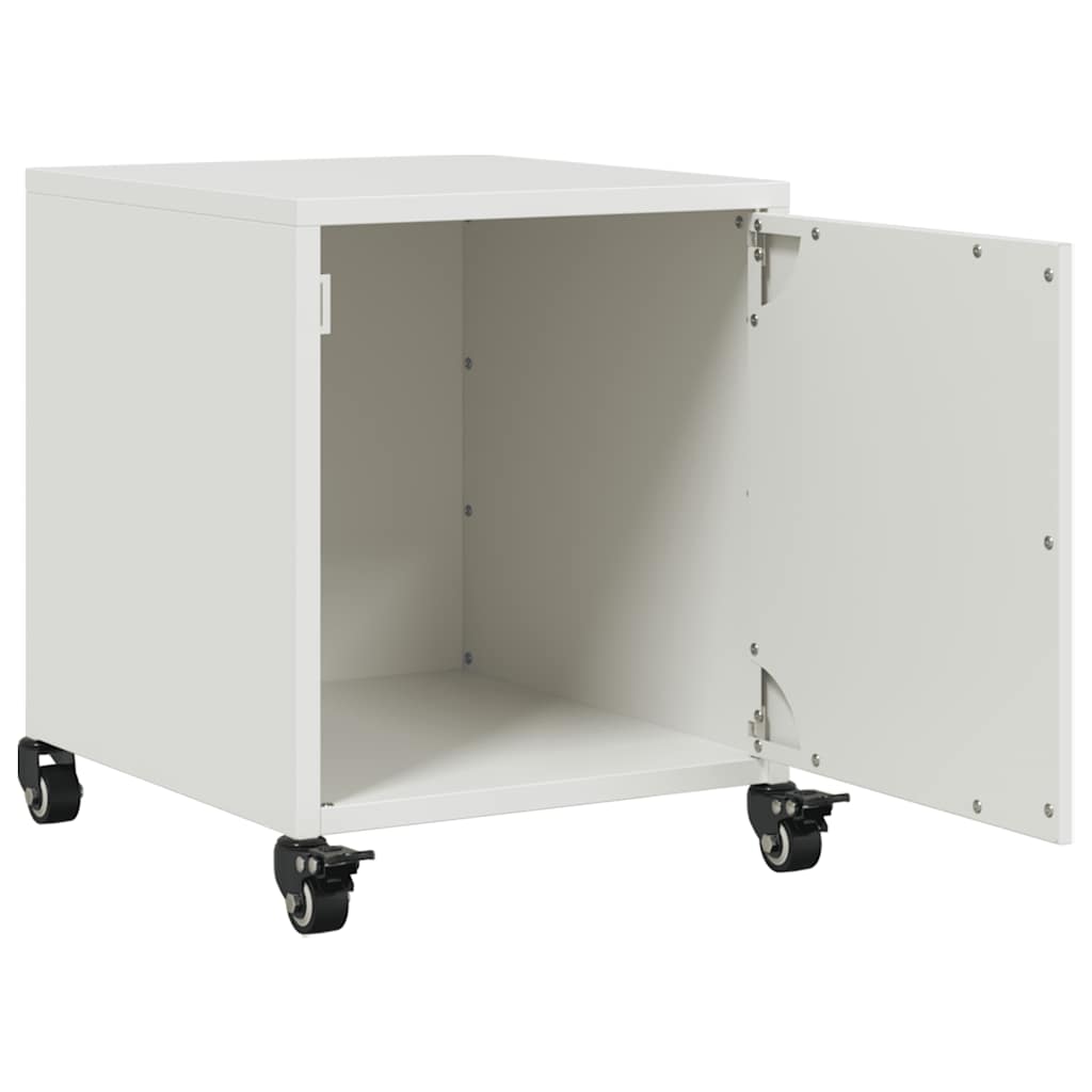 Stylish White Steel Bedside Cabinets 2 Pcs - 36x39x43.5 cm