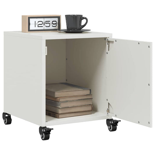 Stylish White Steel Bedside Cabinets 2 Pcs - 36x39x43.5 cm