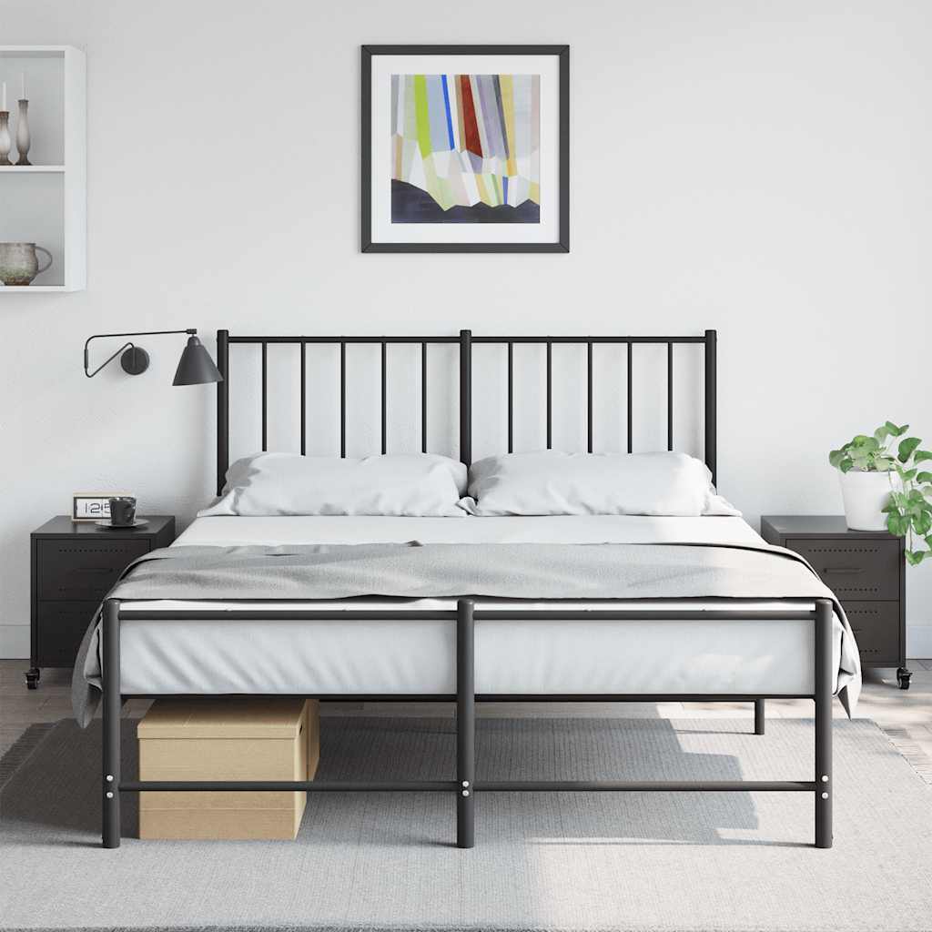 Black Steel Bedside Cabinets 2 pcs - 36x39x43.5 cm
