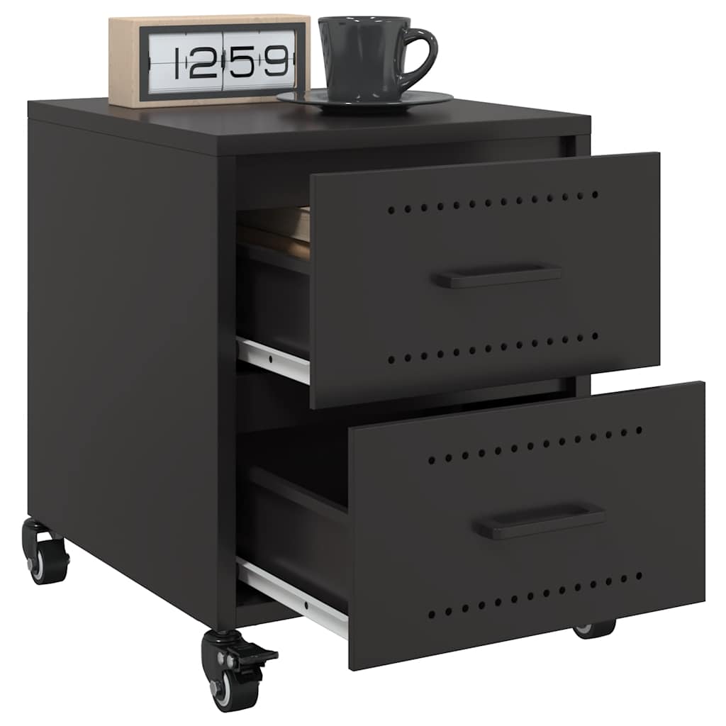 Black Steel Bedside Cabinets 2 pcs - 36x39x43.5 cm