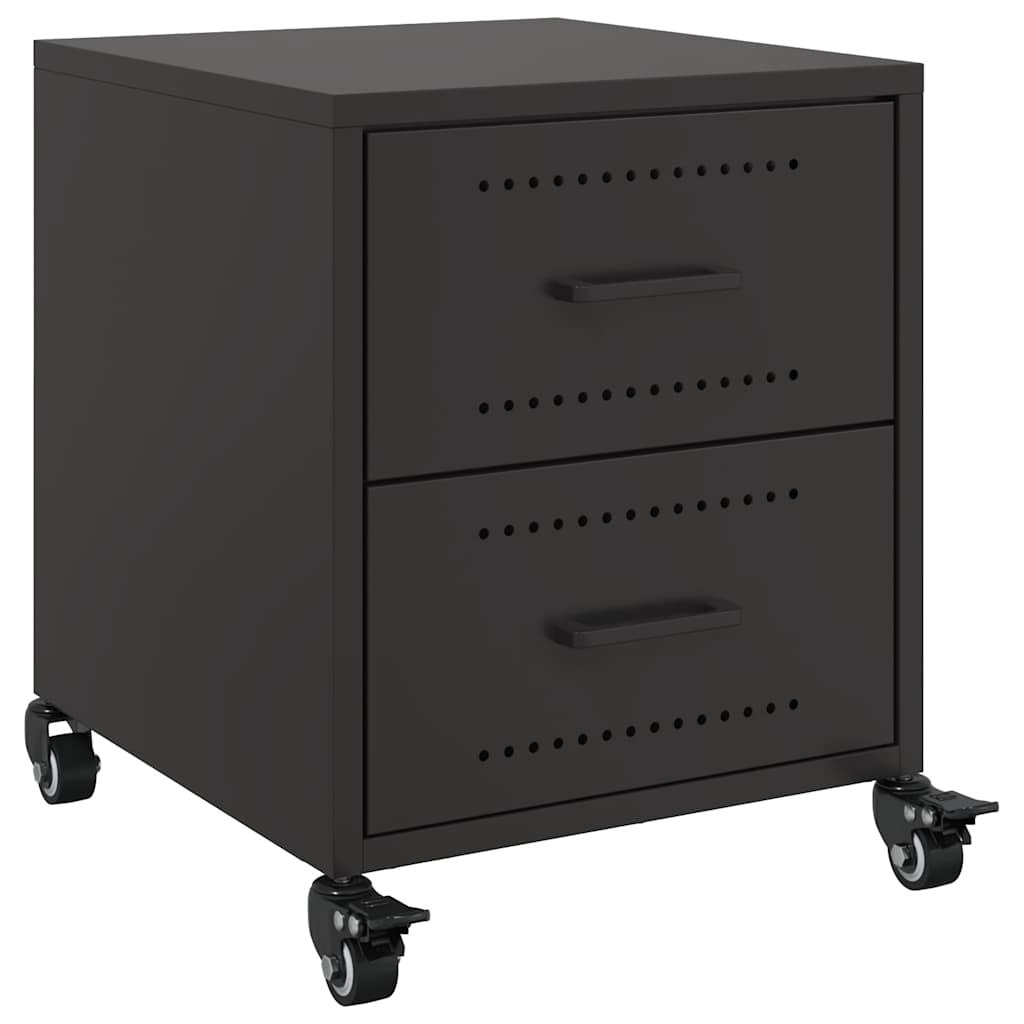 Black Steel Bedside Cabinets 2 pcs - 36x39x43.5 cm