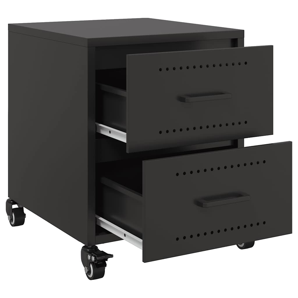 Black Steel Bedside Cabinets 2 pcs - 36x39x43.5 cm