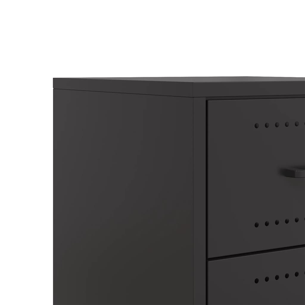 Black Steel Bedside Cabinets 2 pcs - 36x39x43.5 cm