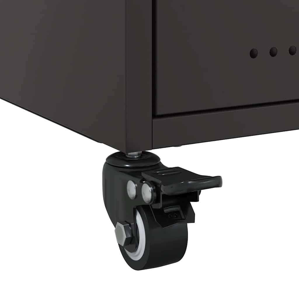 Black Steel Bedside Cabinets 2 pcs - 36x39x43.5 cm
