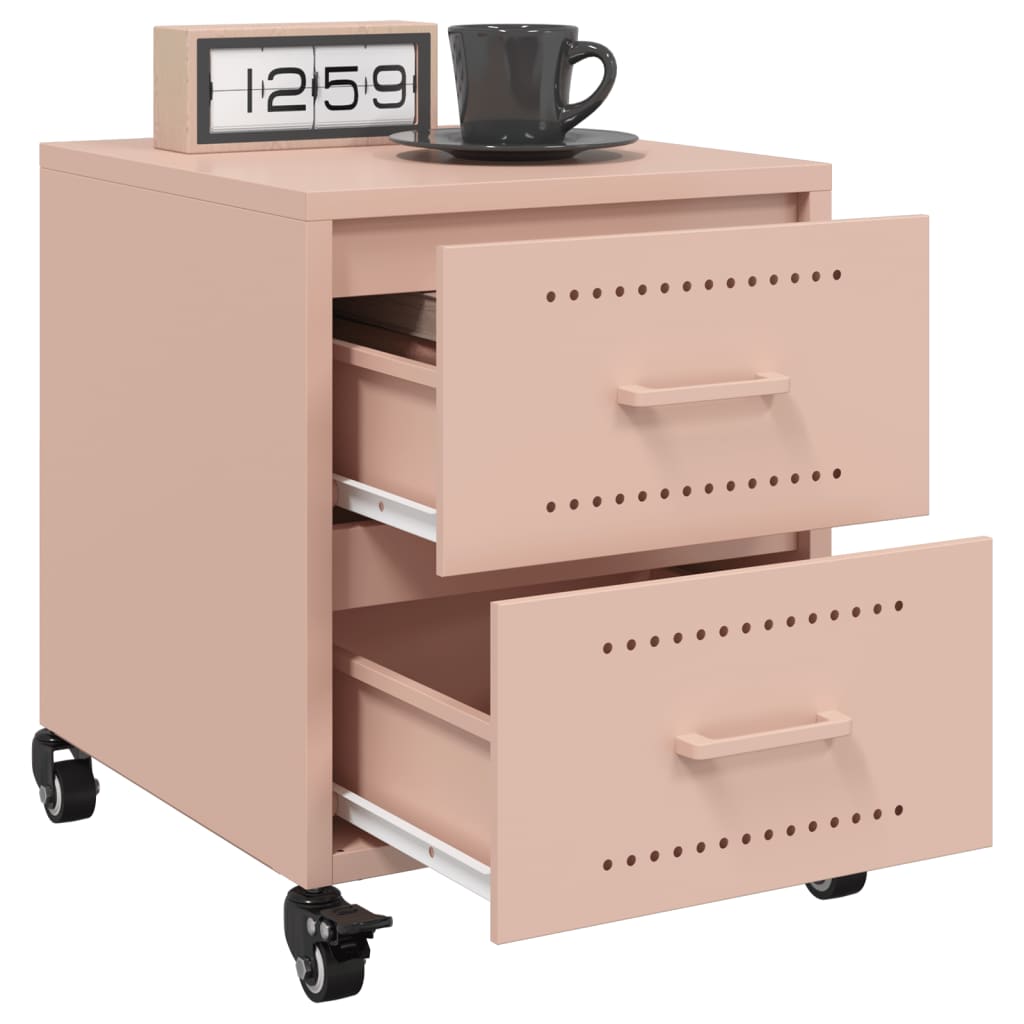 Pink Steel Bedside Cabinet 36x39x43.5 cm - Stylish & Compact