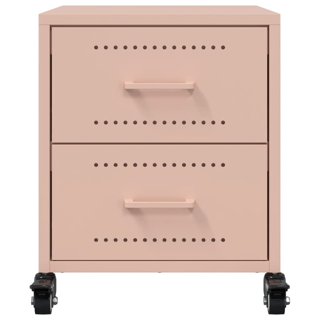 Pink Steel Bedside Cabinet 36x39x43.5 cm - Stylish & Compact