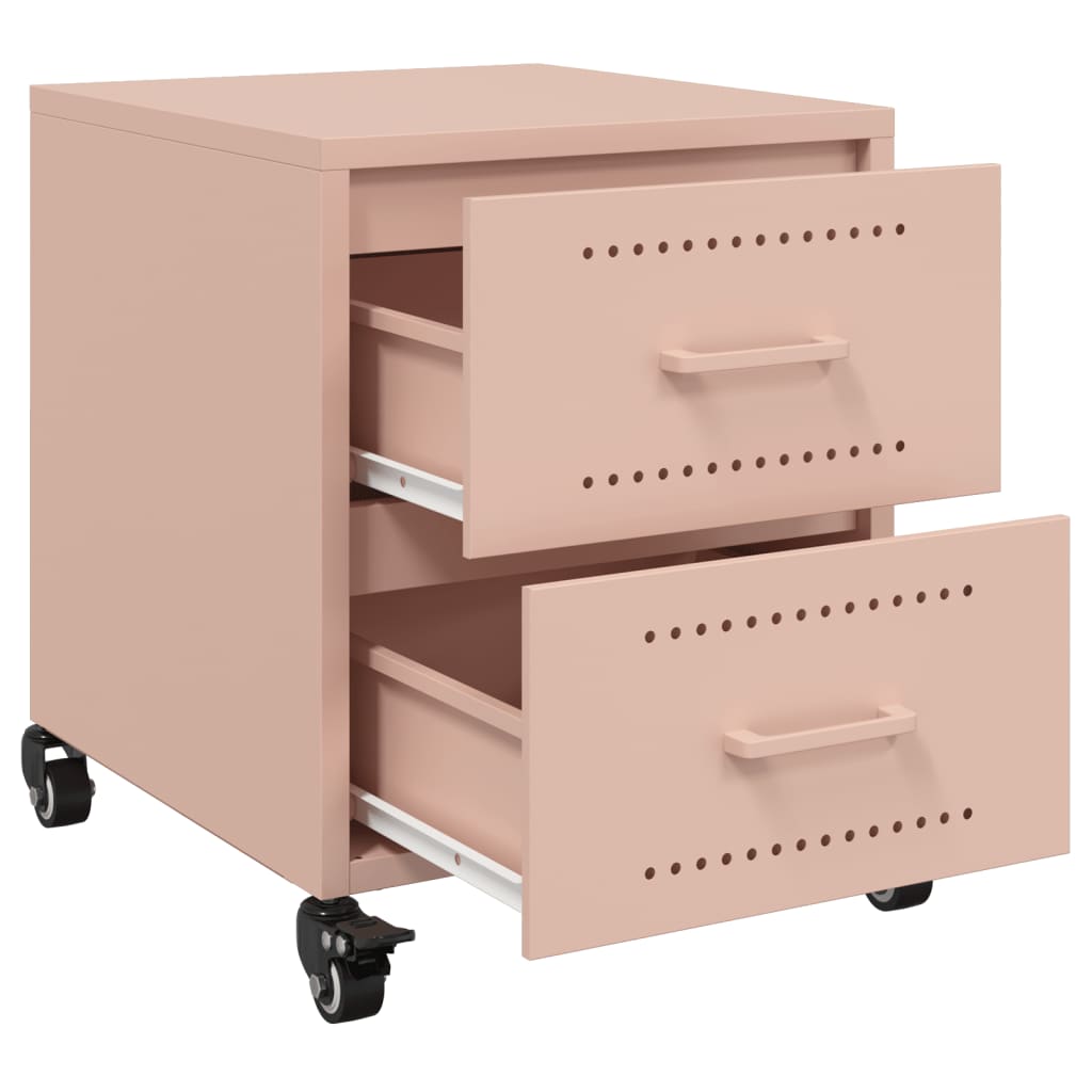 Pink Steel Bedside Cabinet 36x39x43.5 cm - Stylish & Compact