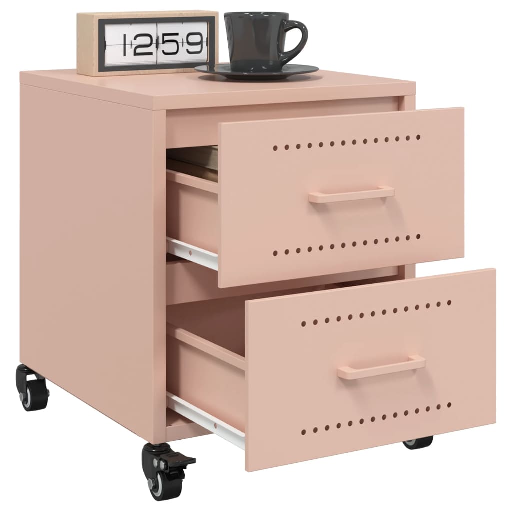 Pink Steel Bedside Cabinets 2 Pcs - Stylish & Sturdy 36x39x43.5 cm