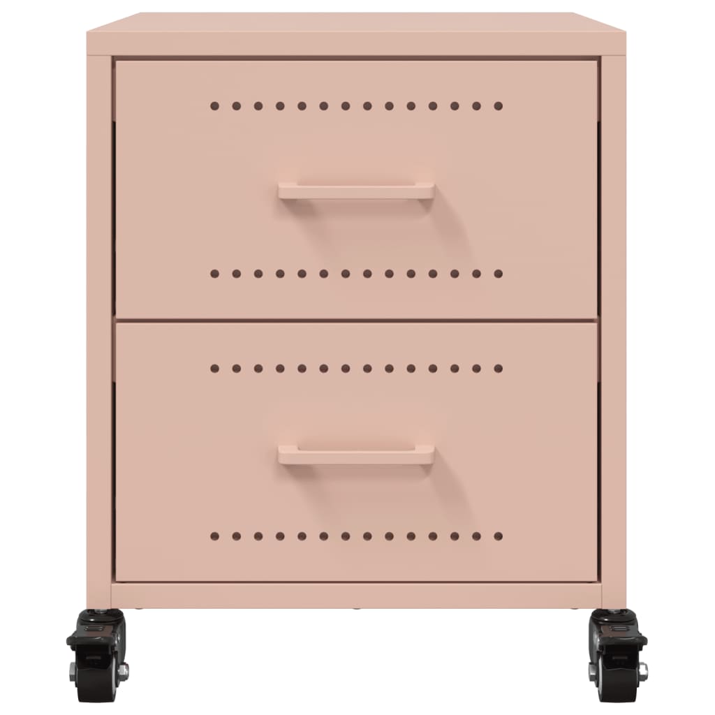 Pink Steel Bedside Cabinets 2 Pcs - Stylish & Sturdy 36x39x43.5 cm