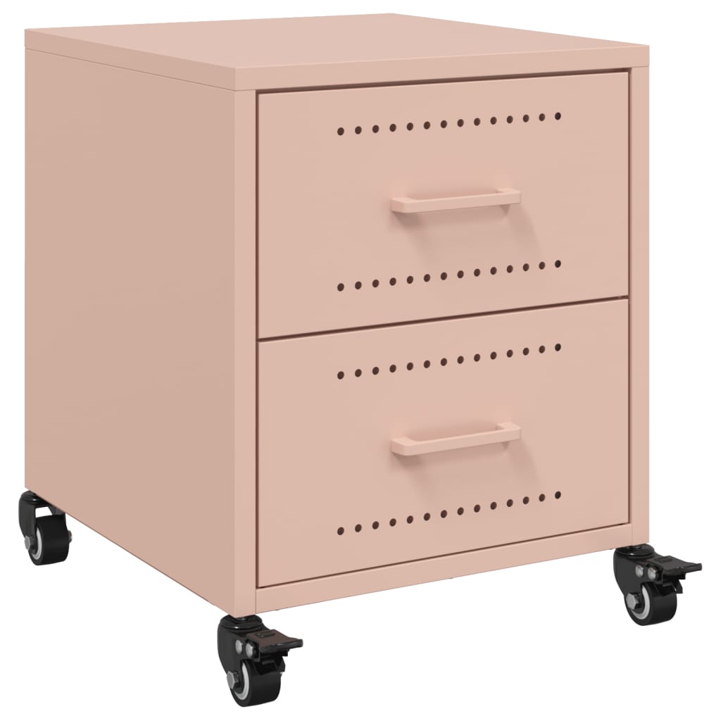 Pink Steel Bedside Cabinets 2 Pcs - Stylish & Sturdy 36x39x43.5 cm