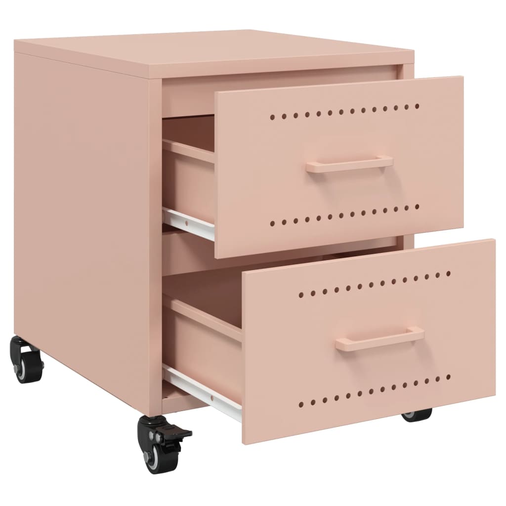 Pink Steel Bedside Cabinets 2 Pcs - Stylish & Sturdy 36x39x43.5 cm