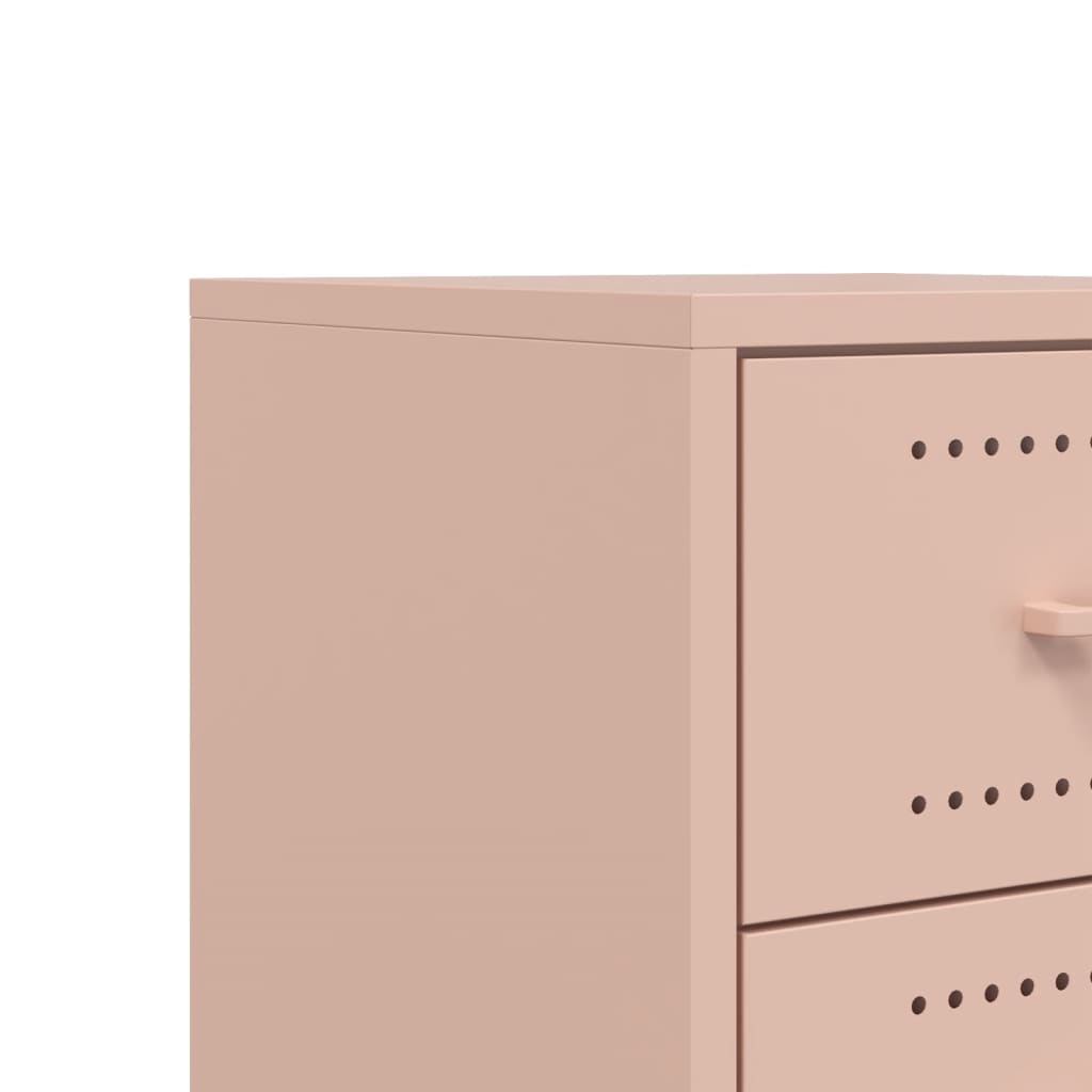 Pink Steel Bedside Cabinets 2 Pcs - Stylish & Sturdy 36x39x43.5 cm