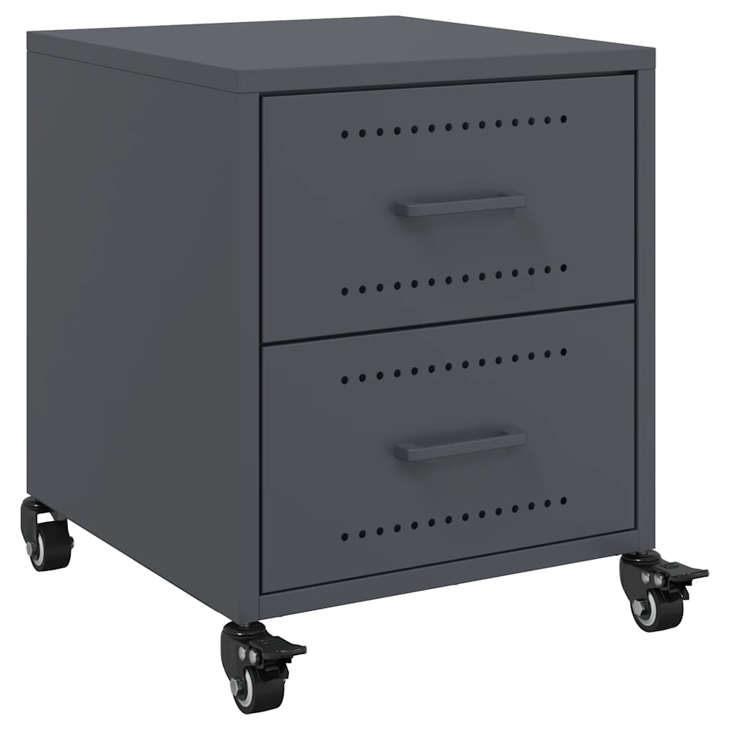 Anthracite Steel Bedside Cabinet 36x39x43.5 cm - Modern & Stylish