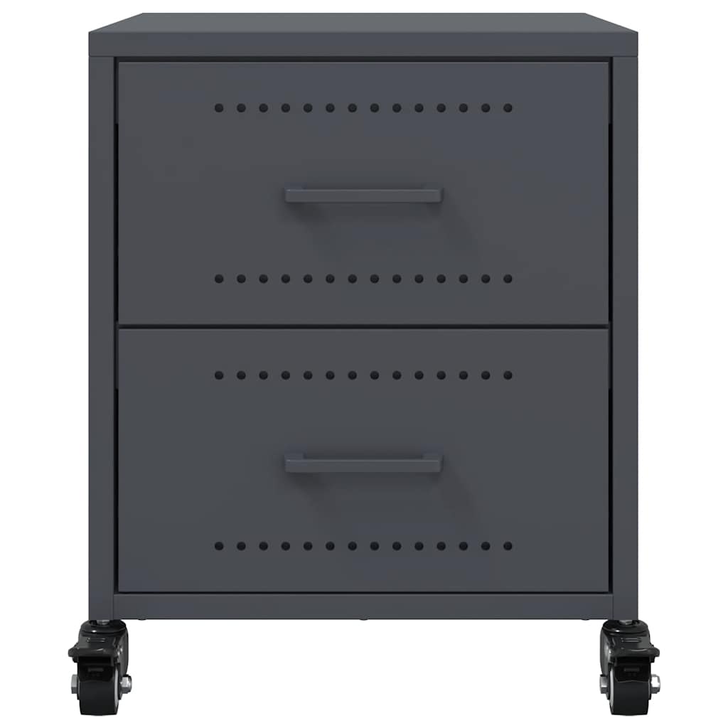 Anthracite Steel Bedside Cabinet 36x39x43.5 cm - Modern & Stylish
