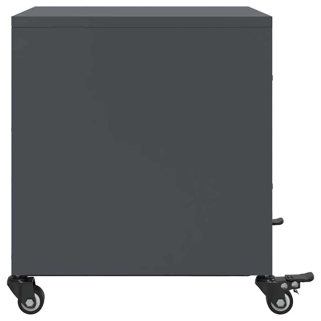 Anthracite Steel Bedside Cabinet 36x39x43.5 cm - Modern & Stylish