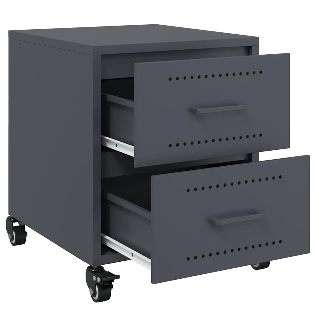 Anthracite Steel Bedside Cabinet 36x39x43.5 cm - Modern & Stylish
