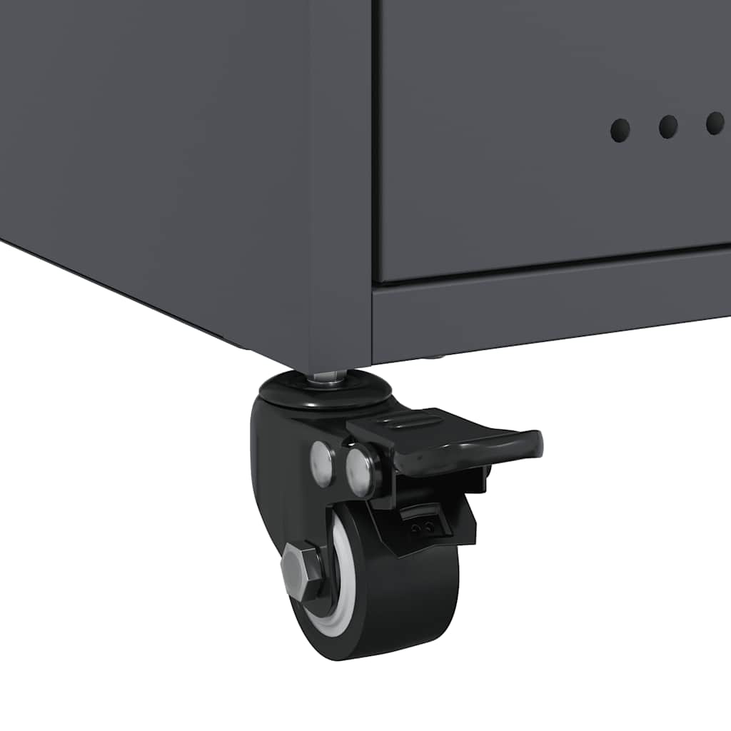 Anthracite Steel Bedside Cabinet 36x39x43.5 cm - Modern & Stylish