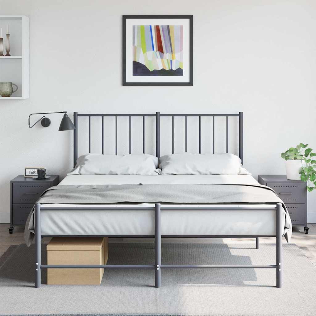 Anthracite Steel Bedside Cabinets Set of 2 - Sleek 36x39x43.5 cm