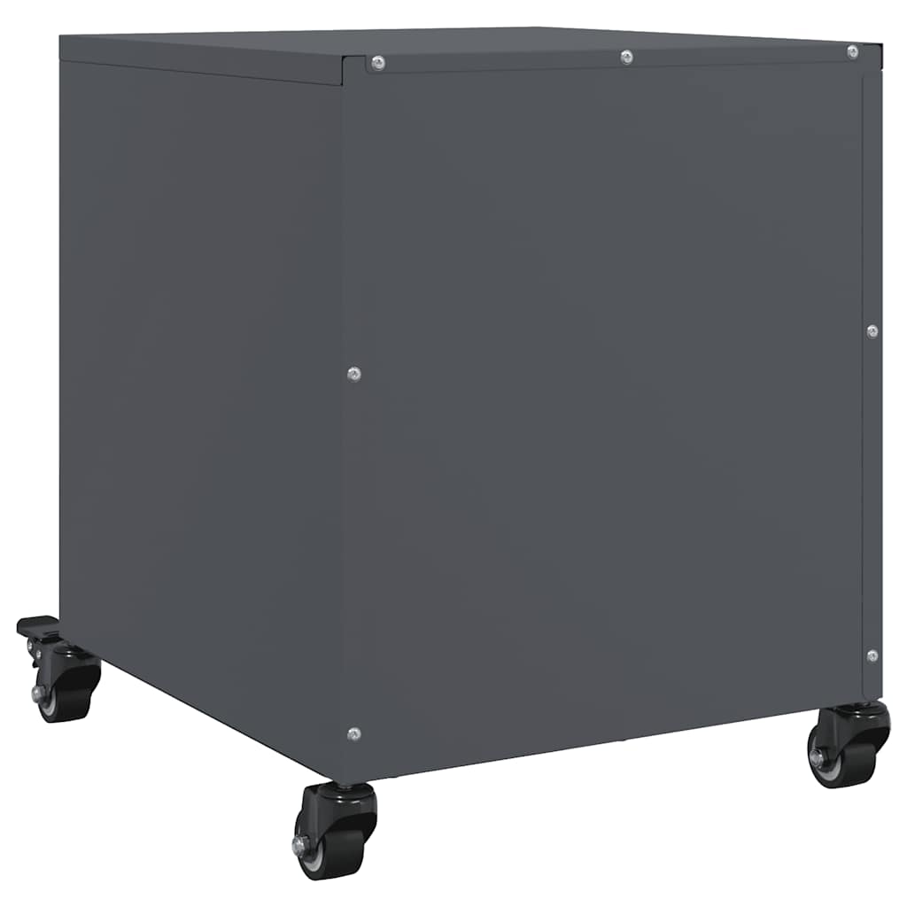 Anthracite Steel Bedside Cabinets Set of 2 - Sleek 36x39x43.5 cm