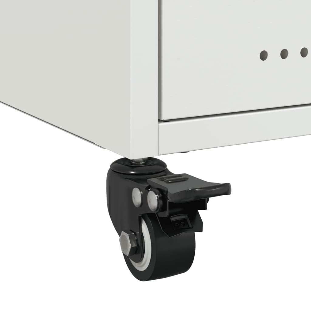 White Steel Bedside Cabinet, 36x39x43.5 cm - Modern & Durable Design