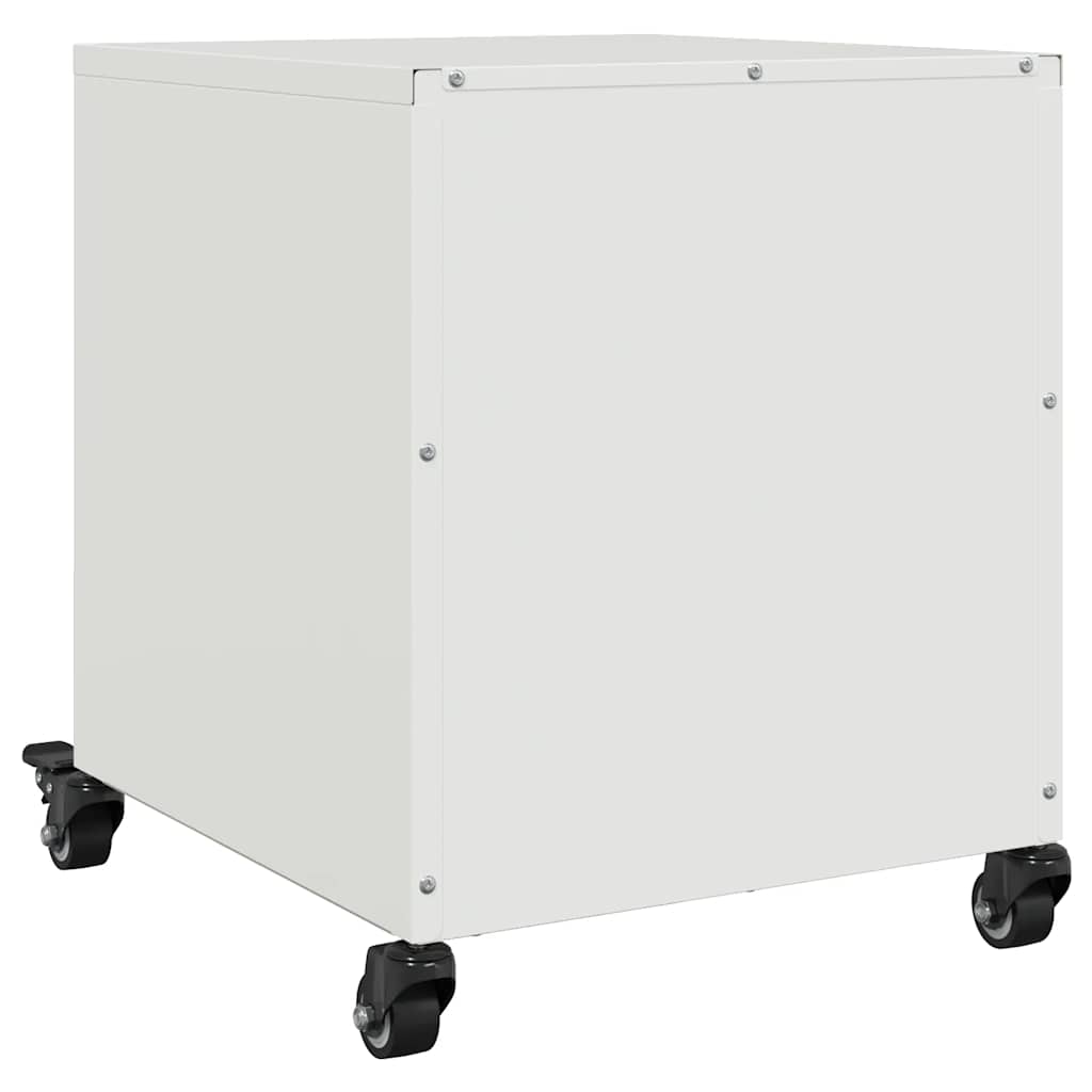 Set of 2 White Steel Bedside Cabinets - 36x39x43.5 cm