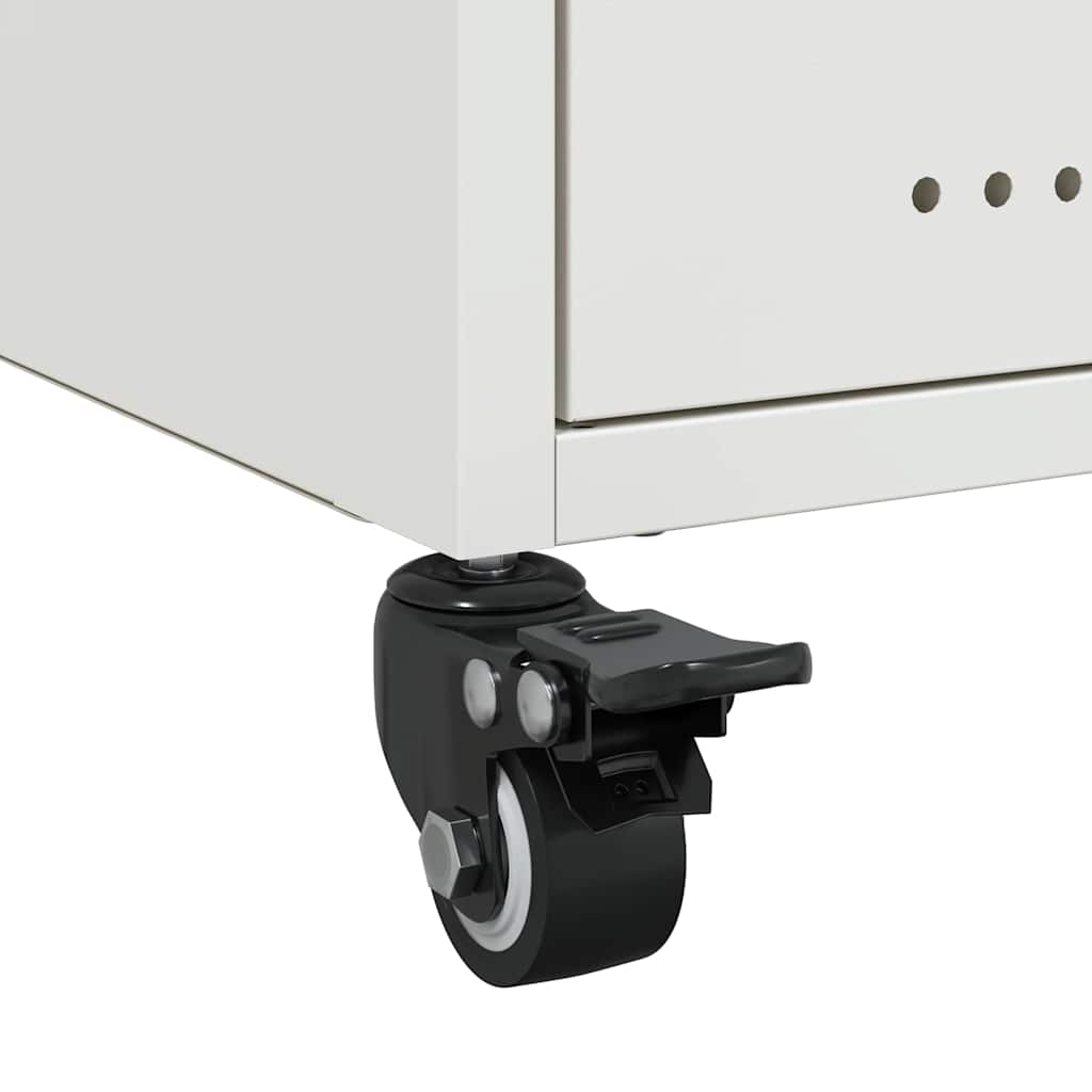 Set of 2 White Steel Bedside Cabinets - 36x39x43.5 cm