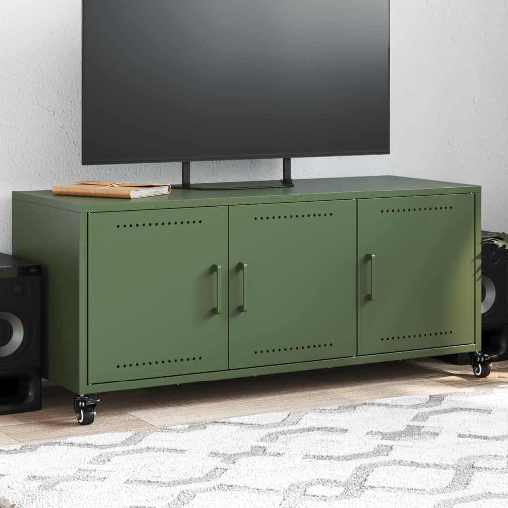 TV Cabinet Olive Green 100.5x39x43.5 cm Steel