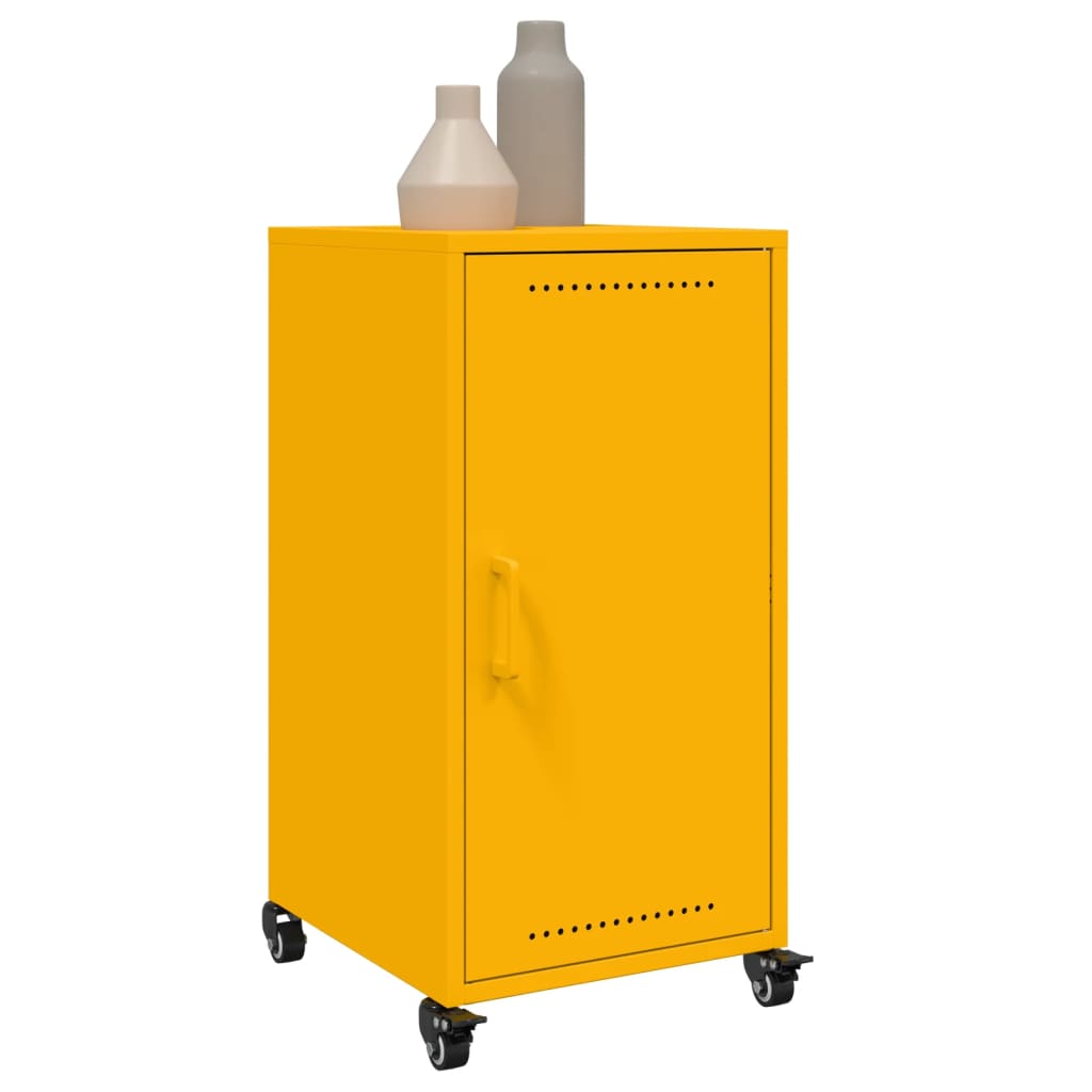 Mustard Yellow Steel Sideboard 36x39x72 cm - Stylish Storage Solution