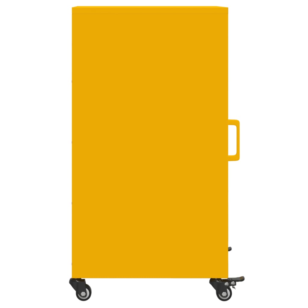 Mustard Yellow Steel Sideboard 36x39x72 cm - Stylish Storage Solution
