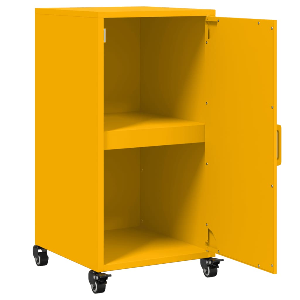 Mustard Yellow Steel Sideboard 36x39x72 cm - Stylish Storage Solution