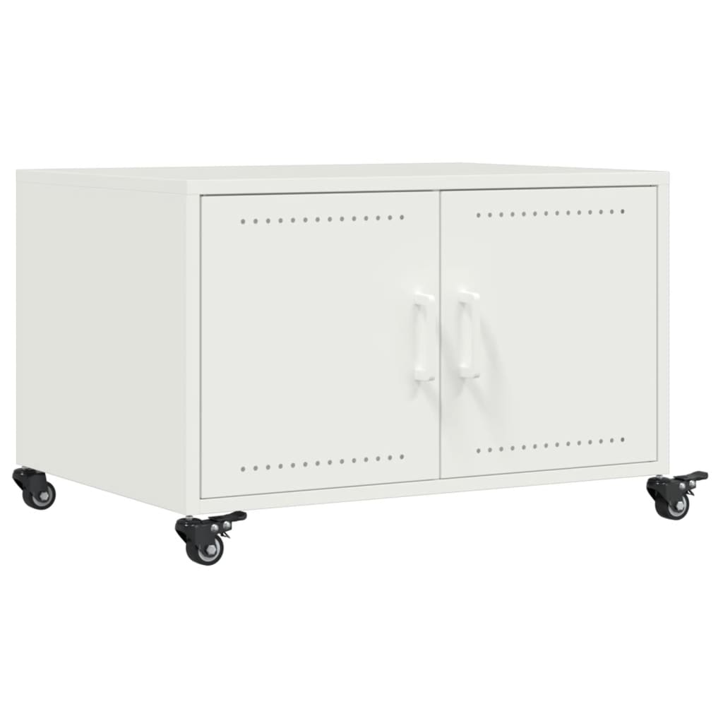 Coffee Table White 68x50x43.5 cm Steel