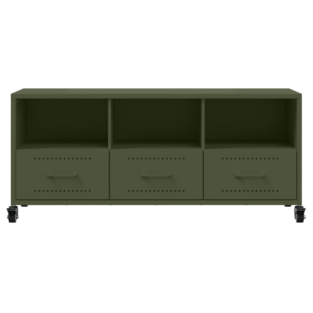 TV Cabinet Olive Green 100.5x39x43.5 cm Steel