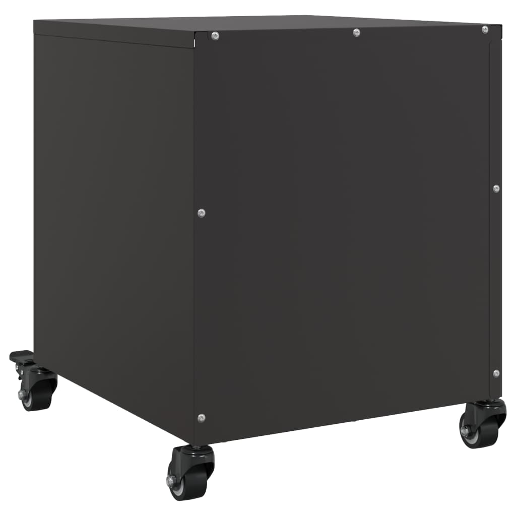 Black Steel Bedside Cabinet - 36x39x43.5 cm Durable & Stylish