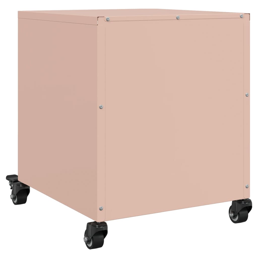 Pink Steel Bedside Cabinet - 36x39x43.5 cm Stylish Storage Solution