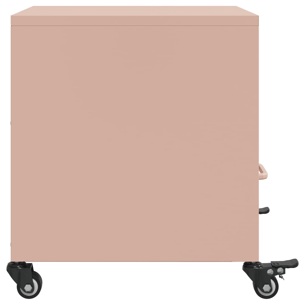 Set of 2 Pink Steel Bedside Cabinets - 36x39x43.5 cm