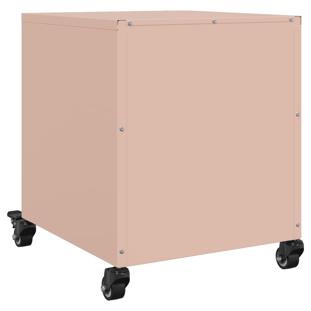 Set of 2 Pink Steel Bedside Cabinets - 36x39x43.5 cm