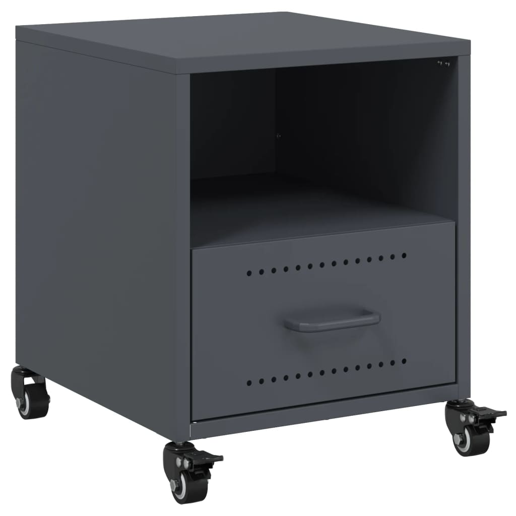 Anthracite Steel Bedside Cabinet 36x39x43.5 cm - Modern & Chic Design