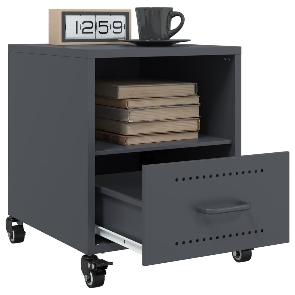 Anthracite Steel Bedside Cabinet 36x39x43.5 cm - Modern & Chic Design