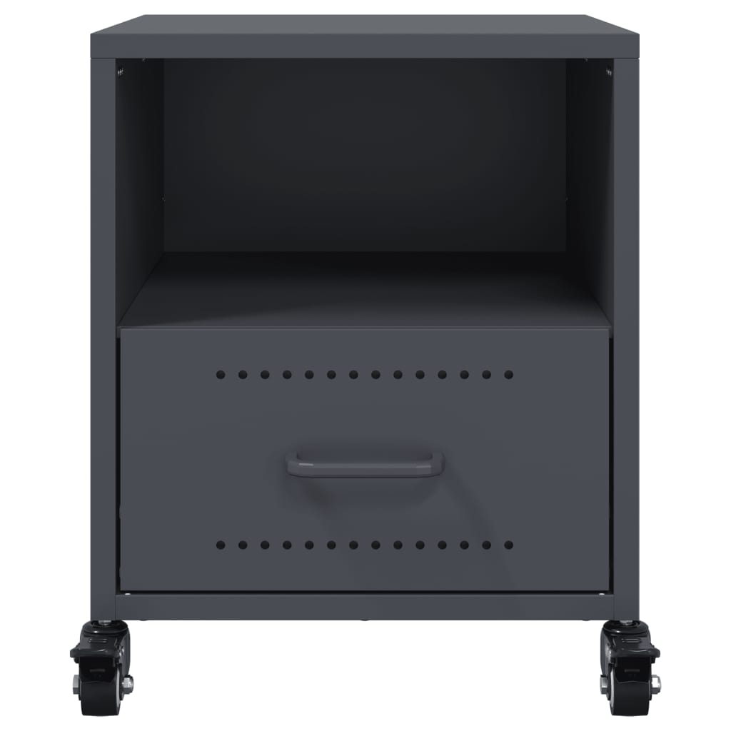 Anthracite Steel Bedside Cabinet 36x39x43.5 cm - Modern & Chic Design