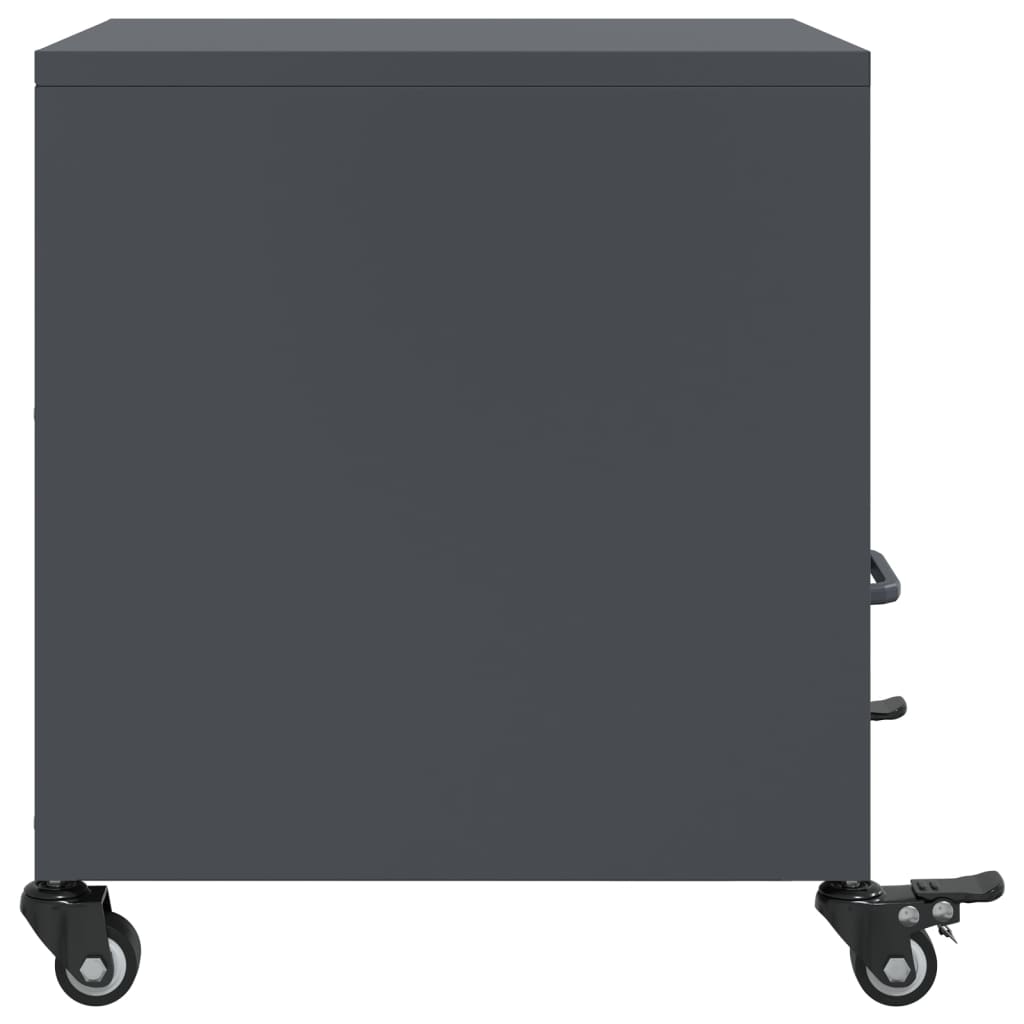 Anthracite Steel Bedside Cabinet 36x39x43.5 cm - Modern & Chic Design