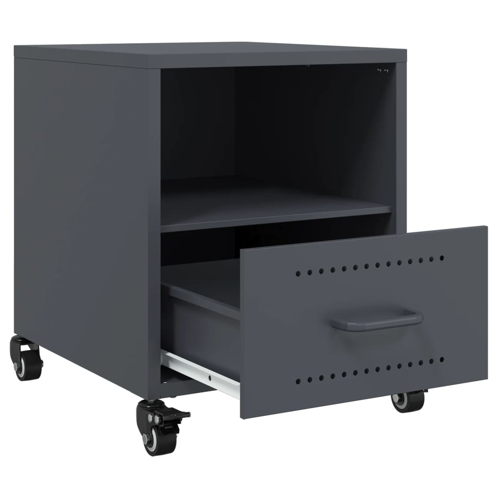 Anthracite Steel Bedside Cabinet 36x39x43.5 cm - Modern & Chic Design