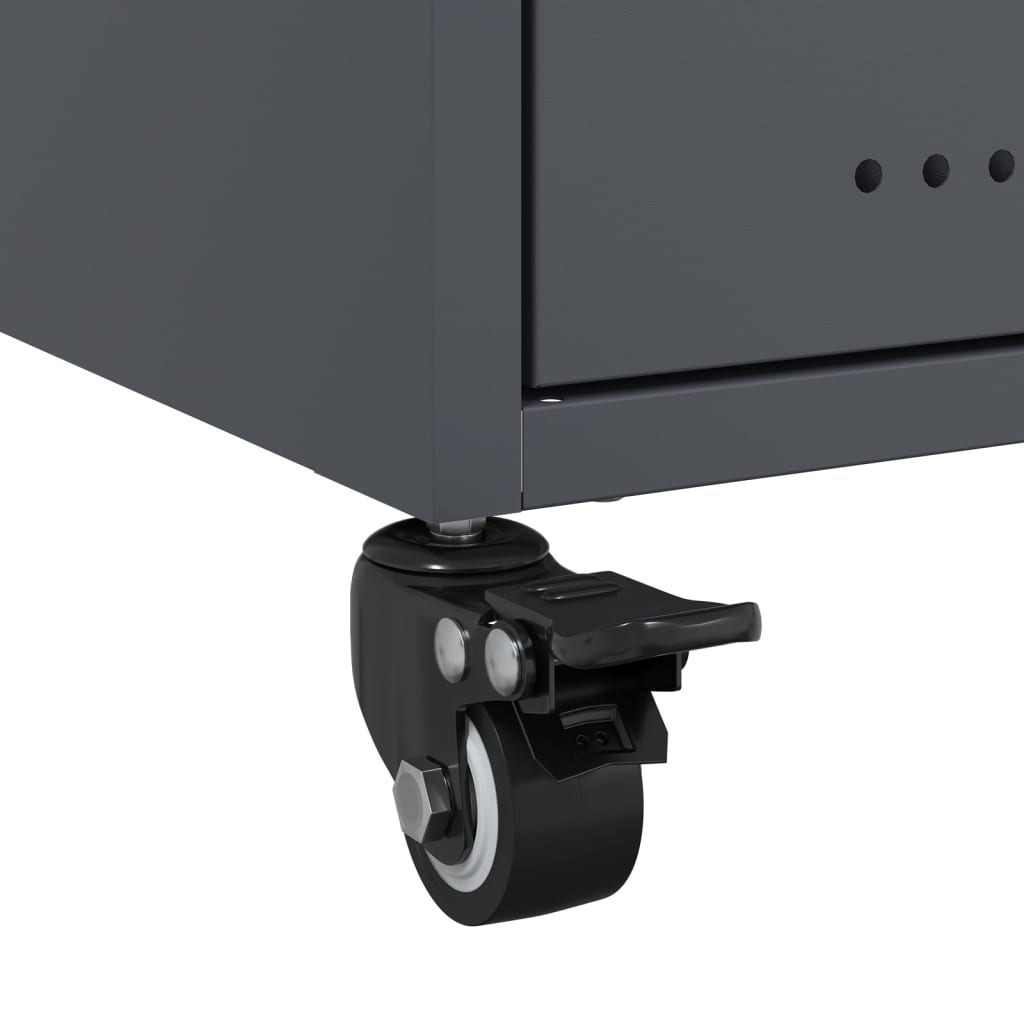 Anthracite Steel Bedside Cabinet 36x39x43.5 cm - Modern & Chic Design