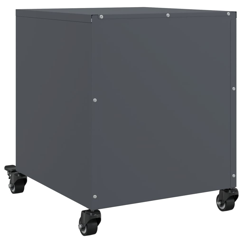 Anthracite Steel Bedside Cabinets Set of 2 - 36x39x43.5 cm