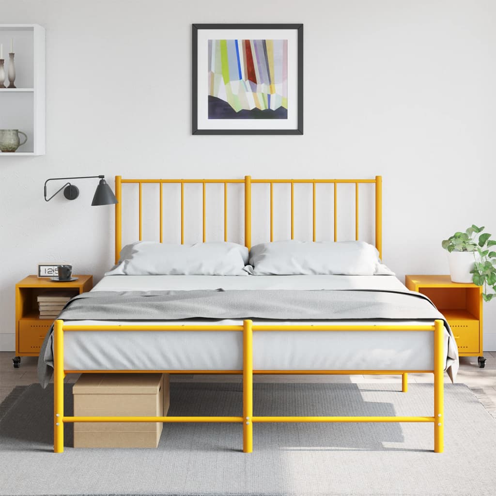 Mustard Yellow Steel Bedside Cabinets 2 pcs - 36x39x43.5 cm