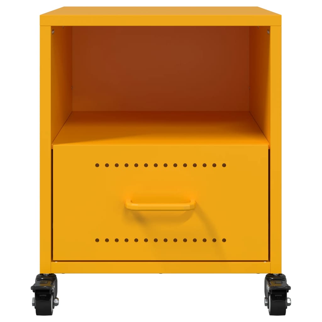 Mustard Yellow Steel Bedside Cabinets 2 pcs - 36x39x43.5 cm