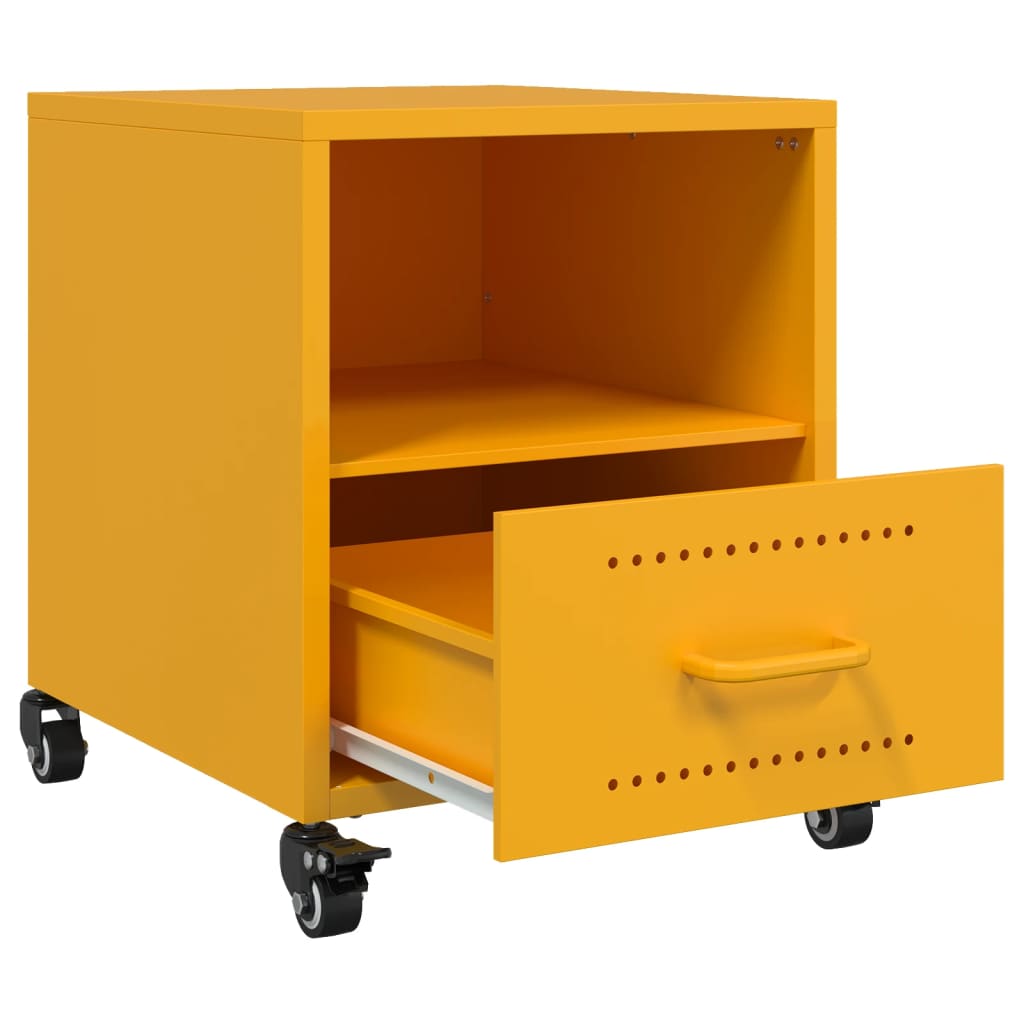 Mustard Yellow Steel Bedside Cabinets 2 pcs - 36x39x43.5 cm