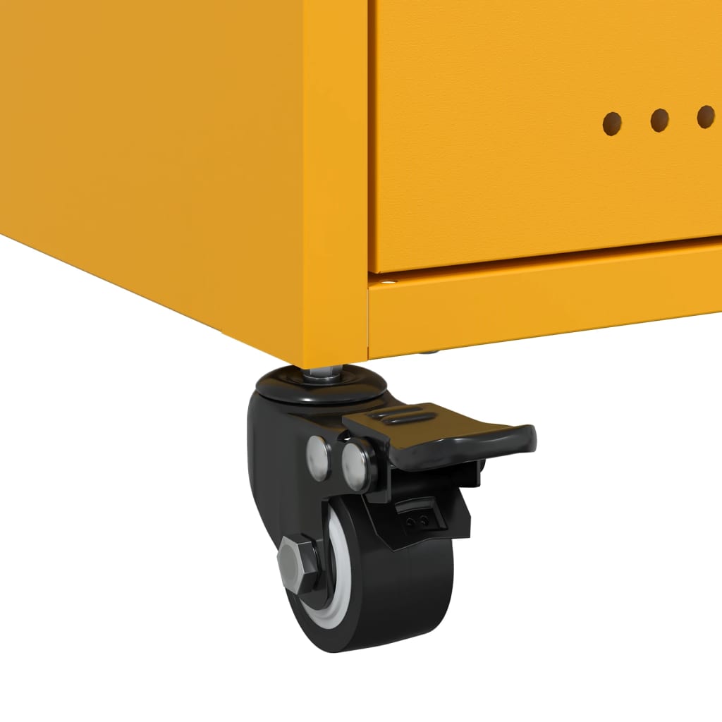 Mustard Yellow Steel Bedside Cabinets 2 pcs - 36x39x43.5 cm