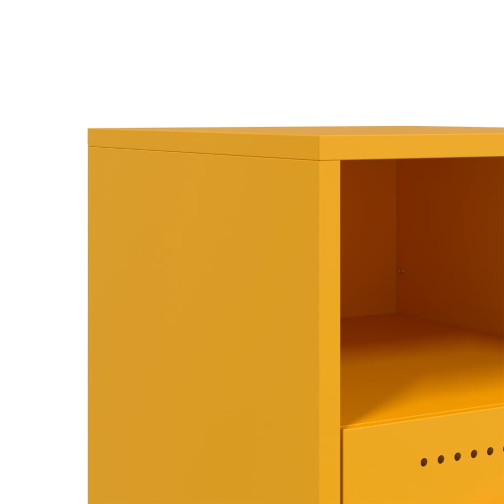 Mustard Yellow Steel Bedside Cabinets 2 pcs - 36x39x43.5 cm
